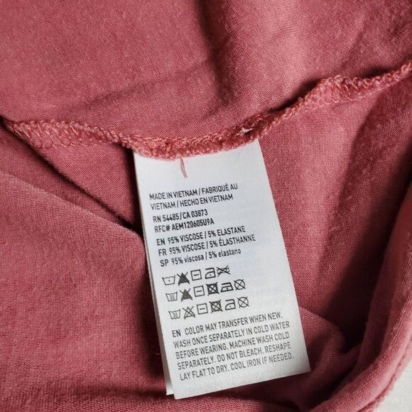 American Eagle Soft & Sexy Cold Shoulder Tie Sleeve Top XS Rose Pink Flowy Tee - Picture 6 of 7